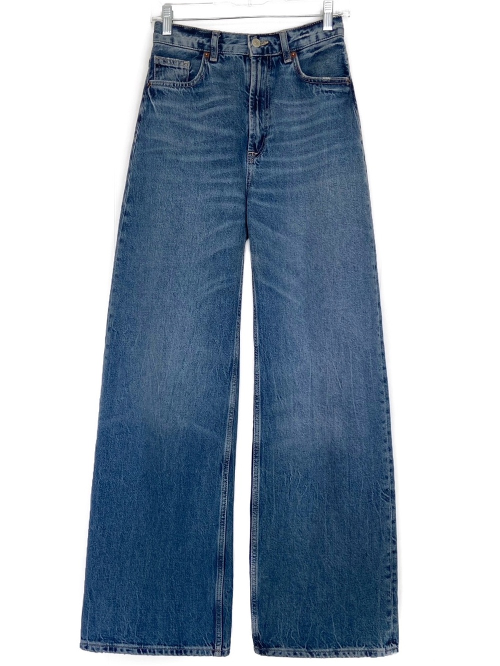 ZARA TRF „Extra Wide Leg“ High-Waist Indigo Denim Jeans
